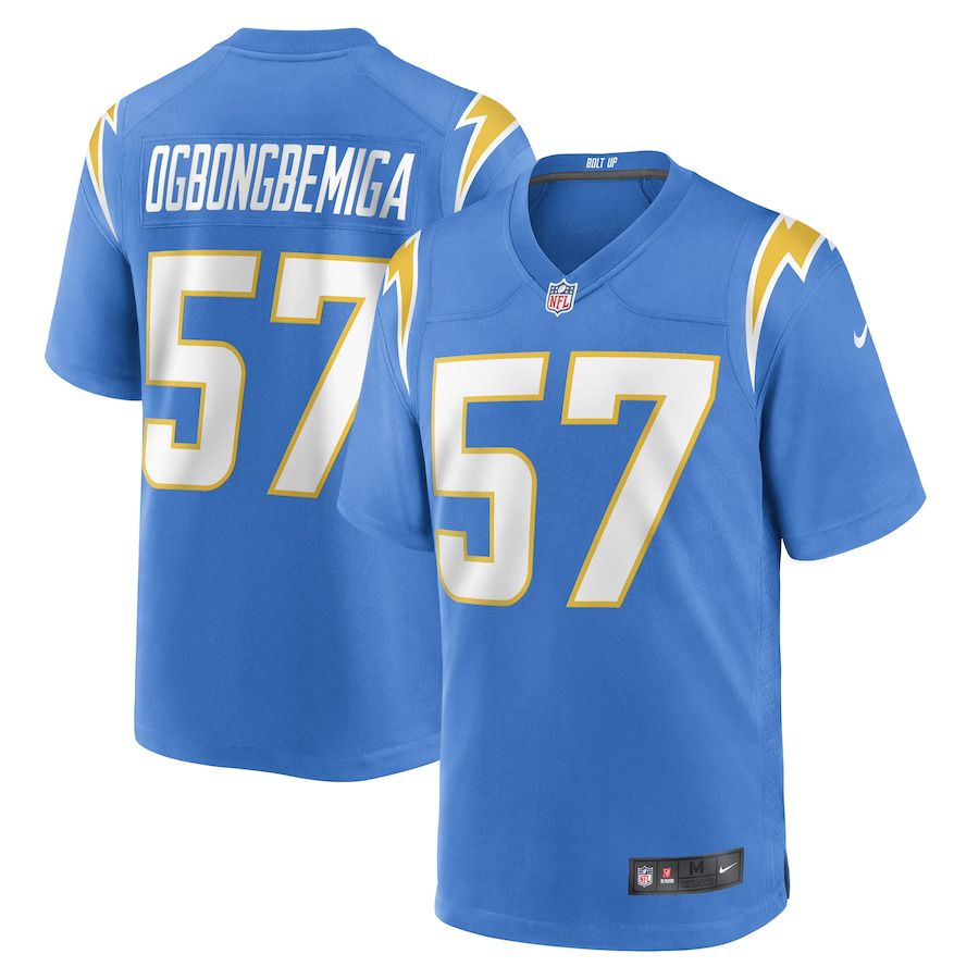 Men Los Angeles Chargers #57 Amen Ogbongbemiga Nike Powder Blue Game Player NFL Jersey